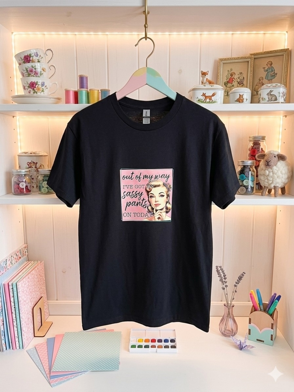Graphic Womens Tee - Black "Sassy Pants"